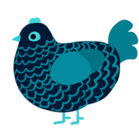 A tumblr and sea chicken with a lace pattern