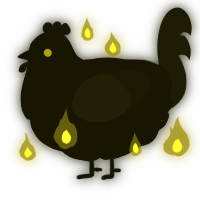 A black and sable chicken