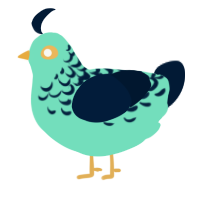 A mint and tumblr chicken with a half-lace pattern