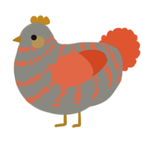A ash and vermilion chicken with a bar pattern