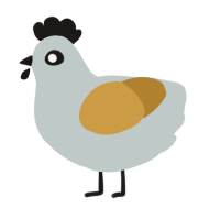 A silver and gold chicken