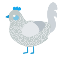 A silver and mist chicken with a double-lace pattern