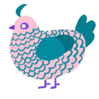 A rose and sea chicken with a lace pattern