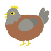 A brown and ash chicken with a head pattern