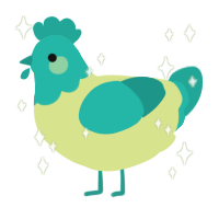 Pretty Boy, a lemon and turquoise chicken with a head pattern