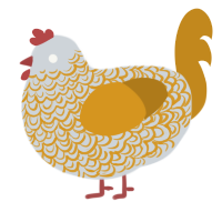 (unnamed), a mist and ochre chicken with a double-lace pattern