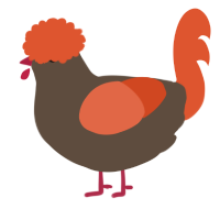 A bark and vermilion chicken