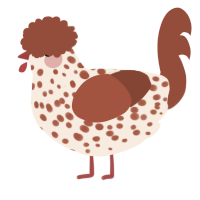 A cream and russet chicken with a speckle pattern