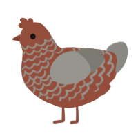 A russet and ash chicken with a lace pattern