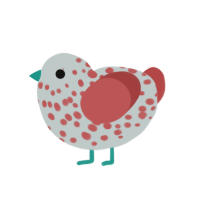 A silver and red chicken with a speckle pattern