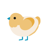 A cream and honey chicken with a head pattern