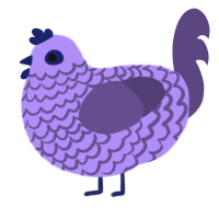 A lilac and overcast chicken with a lace pattern
