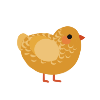 A orange and honey chicken with a half-lace pattern