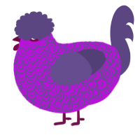 A amethyst and overcast chicken with a double-lace pattern