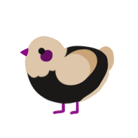 A sable and beige chicken with a head pattern