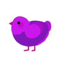 A violet and amethyst chicken with a head pattern