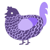 Chauncy, a overcast and lilac chicken with a lace pattern