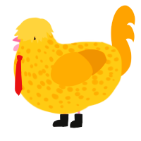 Spongebob, a honey and gold chicken with a speckle pattern