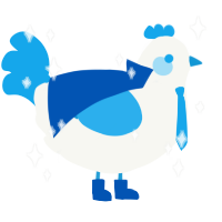 A white and sky chicken