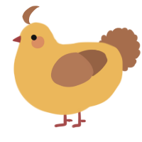 Emily, a honey and brown chicken