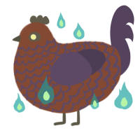 A russet and overcast chicken with a lace pattern