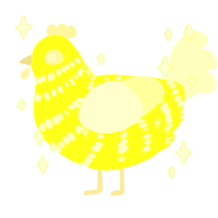 Blinding Lightning, a lime and white chicken with a bar pattern