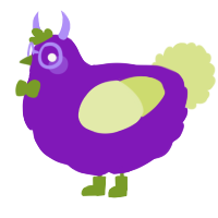 Eggy, a violet and lemon chicken