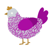 梅實, a mist and plum chicken with a double-lace pattern
