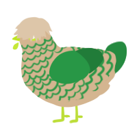 Grass Lawn, a beige and viridian chicken with a lace pattern