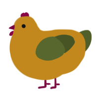 Chimken, a ochre and olive chicken