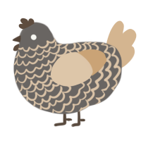 disturbed, a grey and beige chicken with a lace pattern