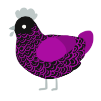 A black and plum chicken with a double-lace pattern