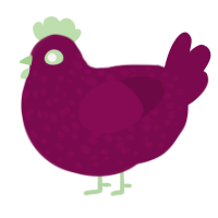 Stove, a wine chicken with a speckle pattern