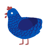 A ultramarine and navy chicken with a lace pattern