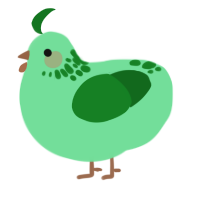 A spring and leaf chicken with a neck-speckle pattern