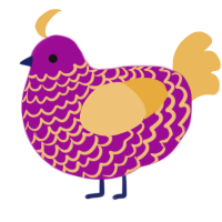 Peebs, a plum and honey chicken with a lace pattern