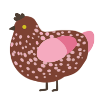 Werewolf, a russet and rose chicken with a speckle pattern