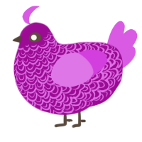 A plum and orchid chicken with a double-lace pattern