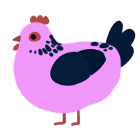 has 42 in ID, a lavender and tumblr chicken with a neck-speckle pattern
