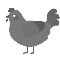 A brown and violet chicken