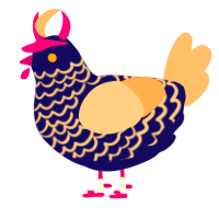 suckentuber, a navy and beige chicken with a lace pattern