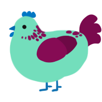 Mint Raspberry Chip, a mint and wine chicken with a neck-speckle pattern