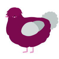A wine and silver chicken