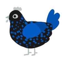 (unnamed), a sable and ultramarine chicken with a speckle pattern