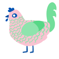 Upsilon, a rose and spring chicken with a lace pattern