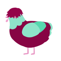 (unnamed), a maroon and mint chicken with a head pattern