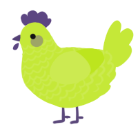A lime chicken with a lace pattern