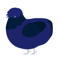 Lonesome Blues, a navy and tumblr chicken with a head pattern