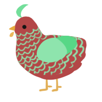 A red and spring chicken with a lace pattern