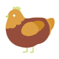 Pumpkin Spice, a russet and orange chicken with a head pattern